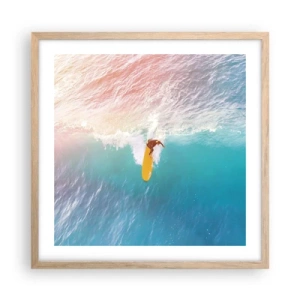 Pôster com moldura de carvalho claro - Cavaleiro oceânico - 50x50 cm