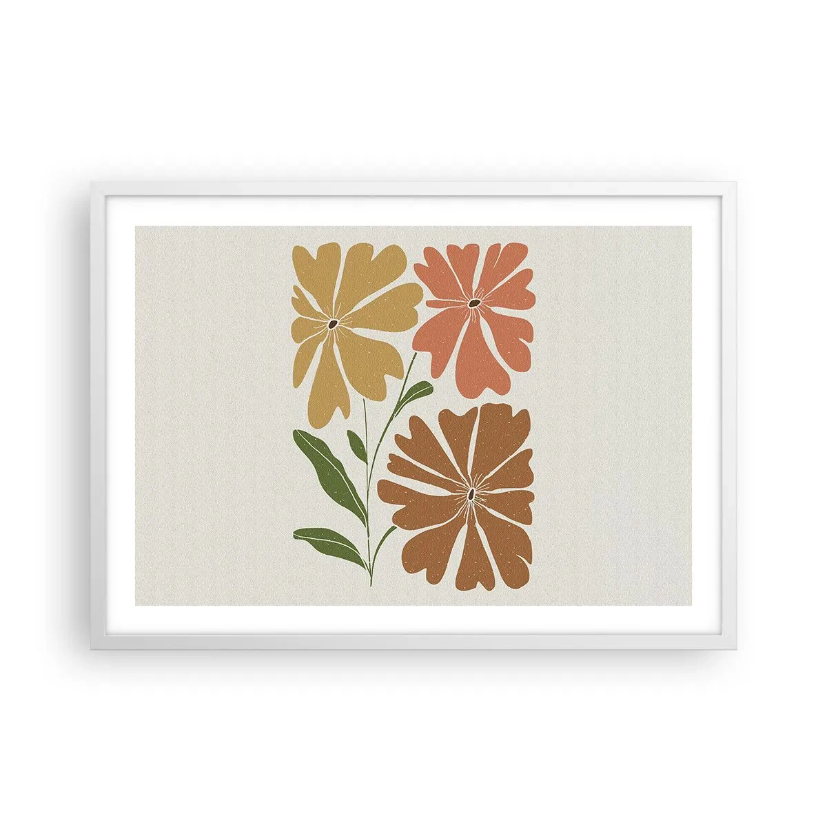 Pôster em moldura branca - Natureza e geometria - 70x50 cm