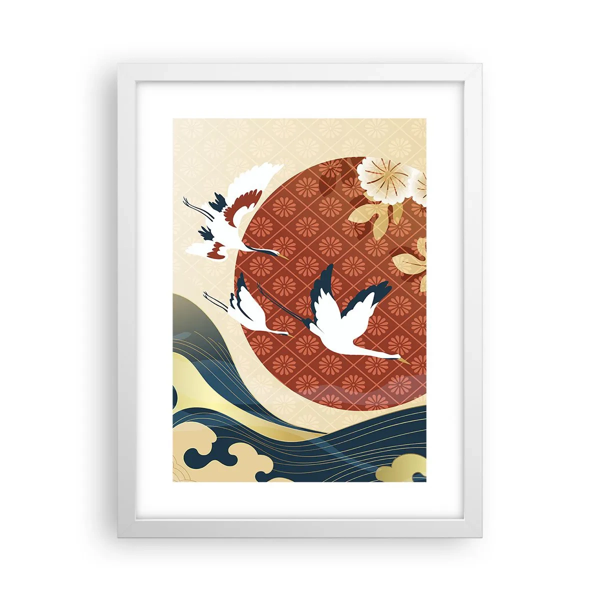 Pôster em moldura branca - Conto de fadas japonês - 30x40 cm