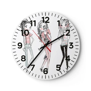 Relógio de parede - Relógio em vidro - Vai ser divertido - 40x40 cm