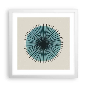 Pôster em moldura branca - Radiante sobre o azul - 40x40 cm