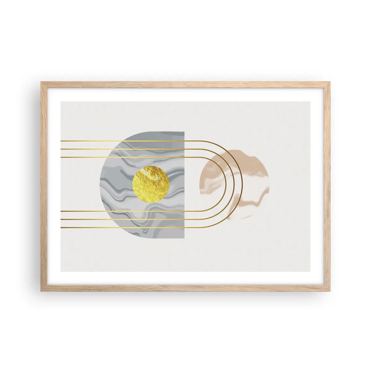 Pôster com moldura de carvalho claro - Brilho e claridade - 70x50 cm
