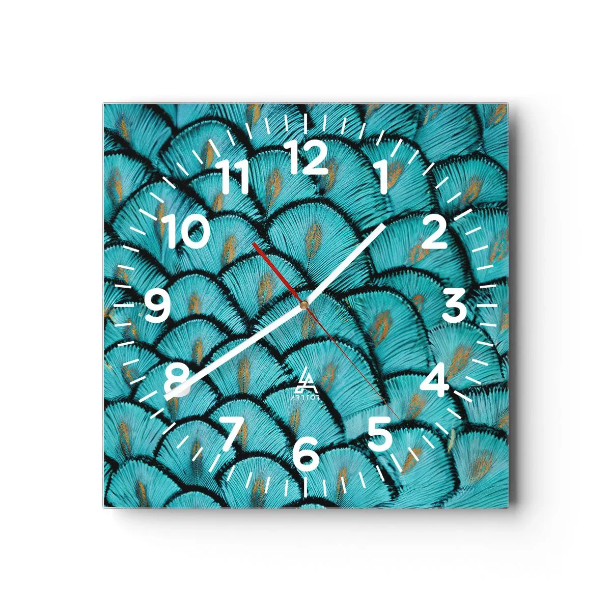 Relógio de parede - Relógio em vidro - A grande gala de penas - 40x40 cm
