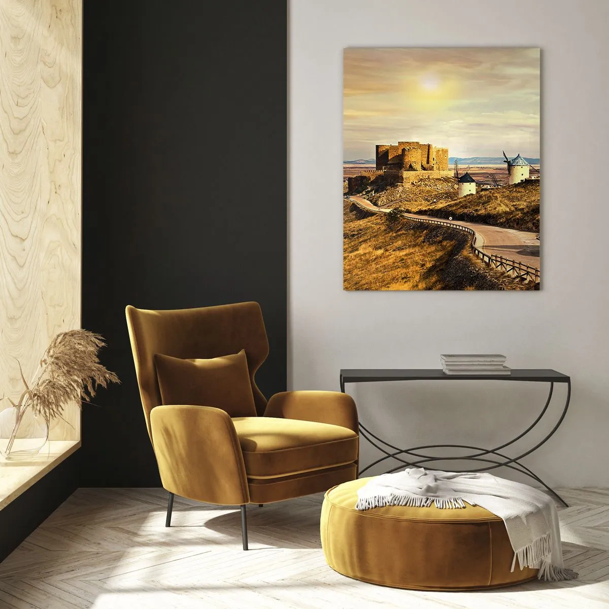 Quadro em vidro - Dom Quixote está prestes a aparecer - 50x70 cm