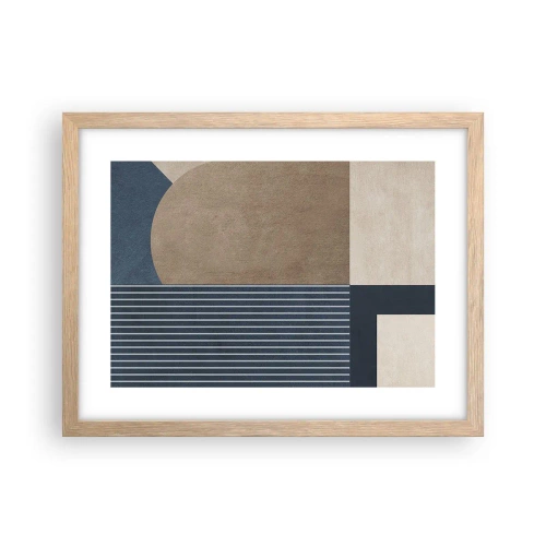 Pôster com moldura de carvalho claro - Uma composição de simplicidade e redondeza - 40x30 cm