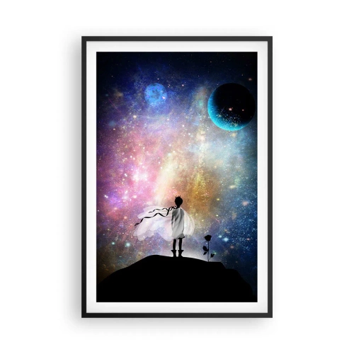 Pôster com moldura preta - Pequeno Príncipe - 61x91 cm