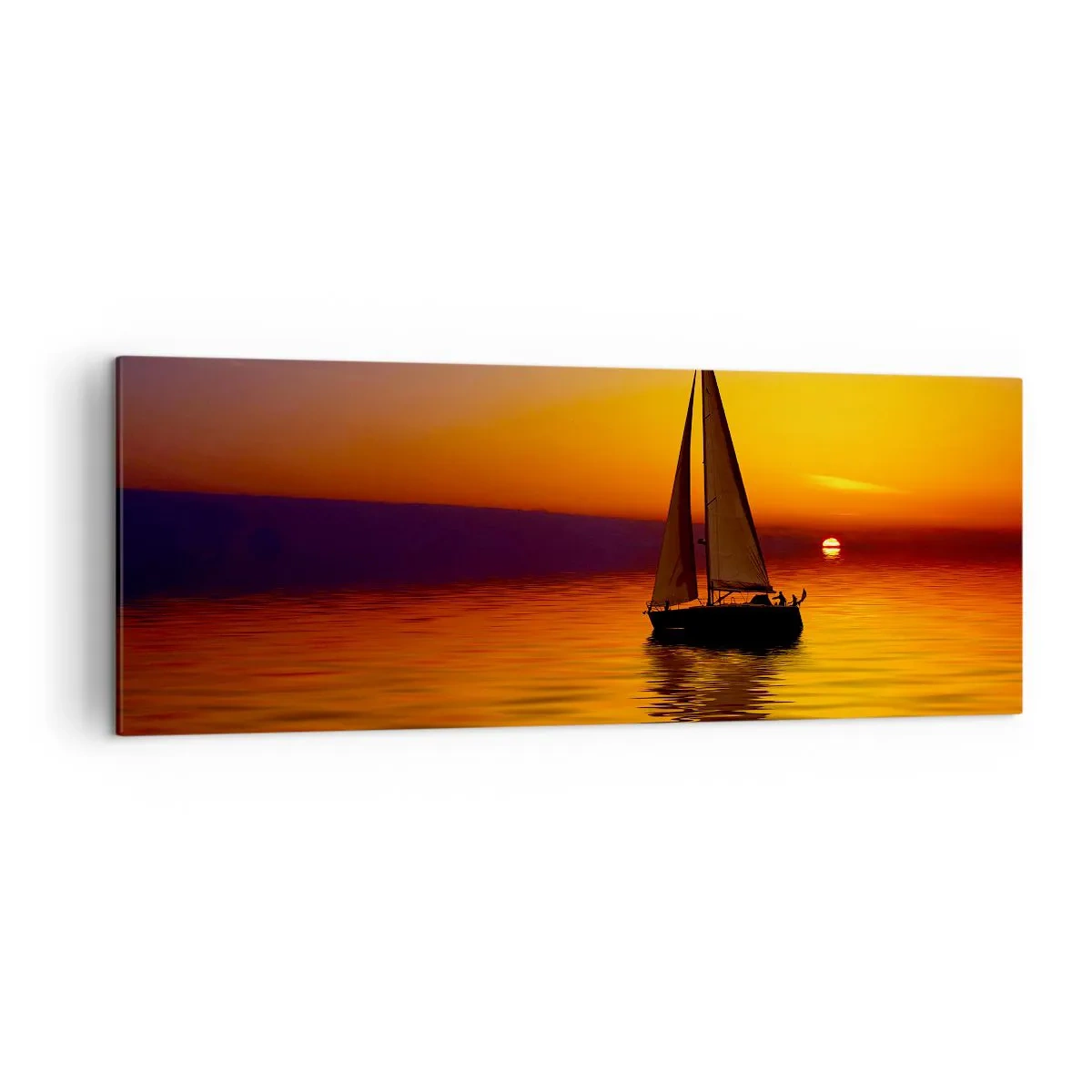 Quadro em tela - Tranquilo anoitecer... - 140x50 cm