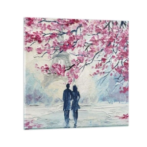 Quadro em vidro - Passeio romântico - 30x30 cm