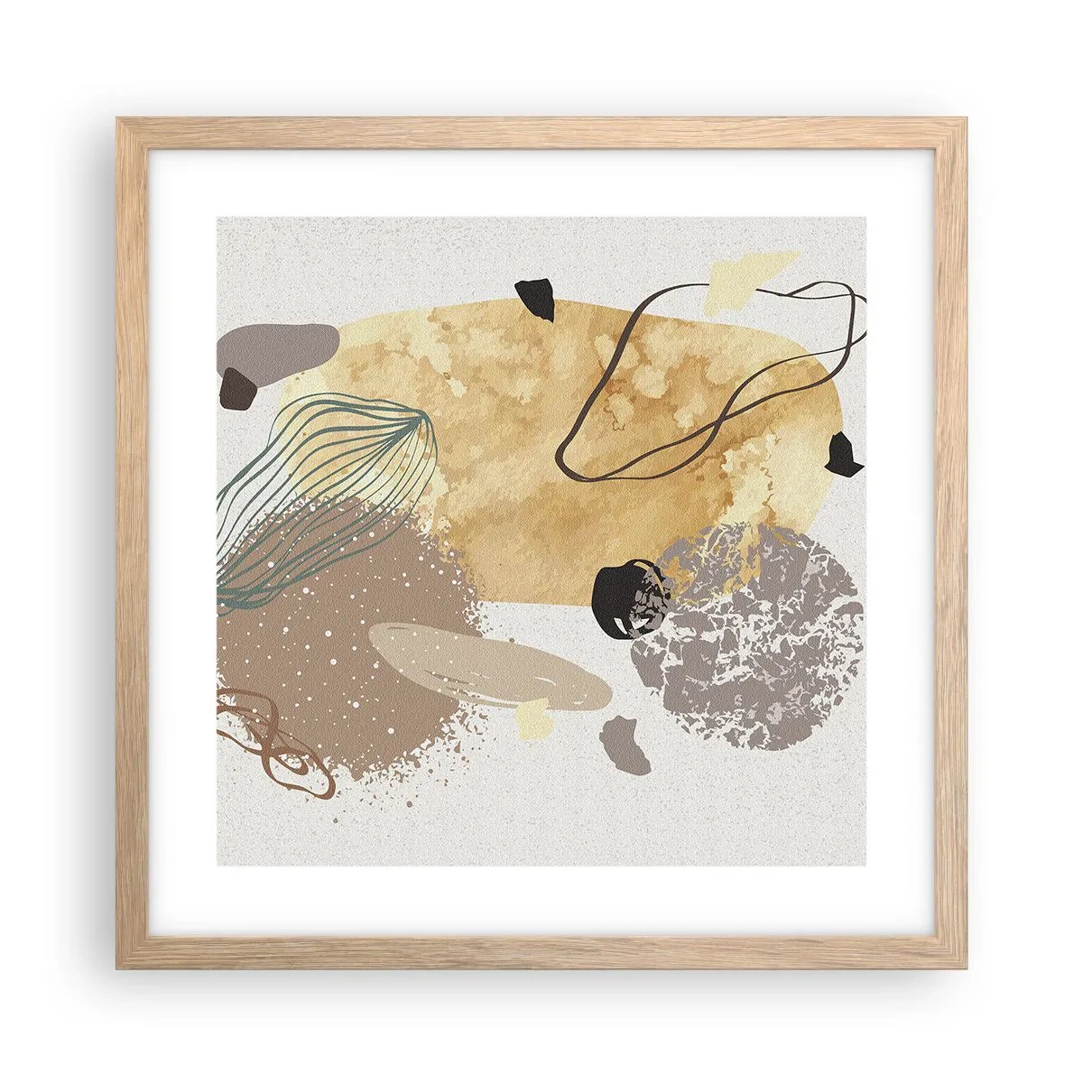 Pôster com moldura de carvalho claro - Plumcologia aplicada - 40x40 cm