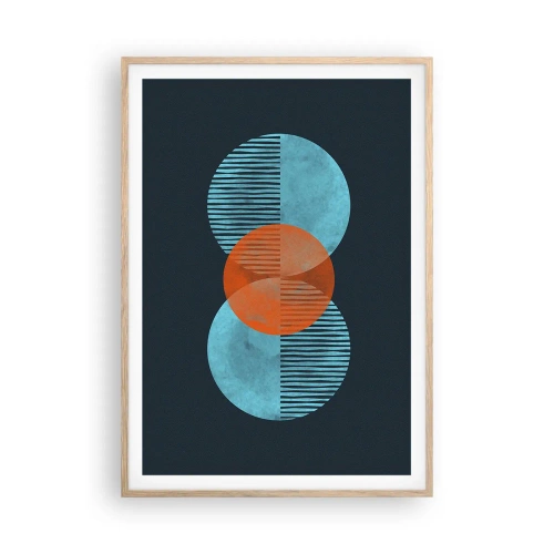 Pôster com moldura de carvalho claro - Obras de arte simétricas - 70x100 cm