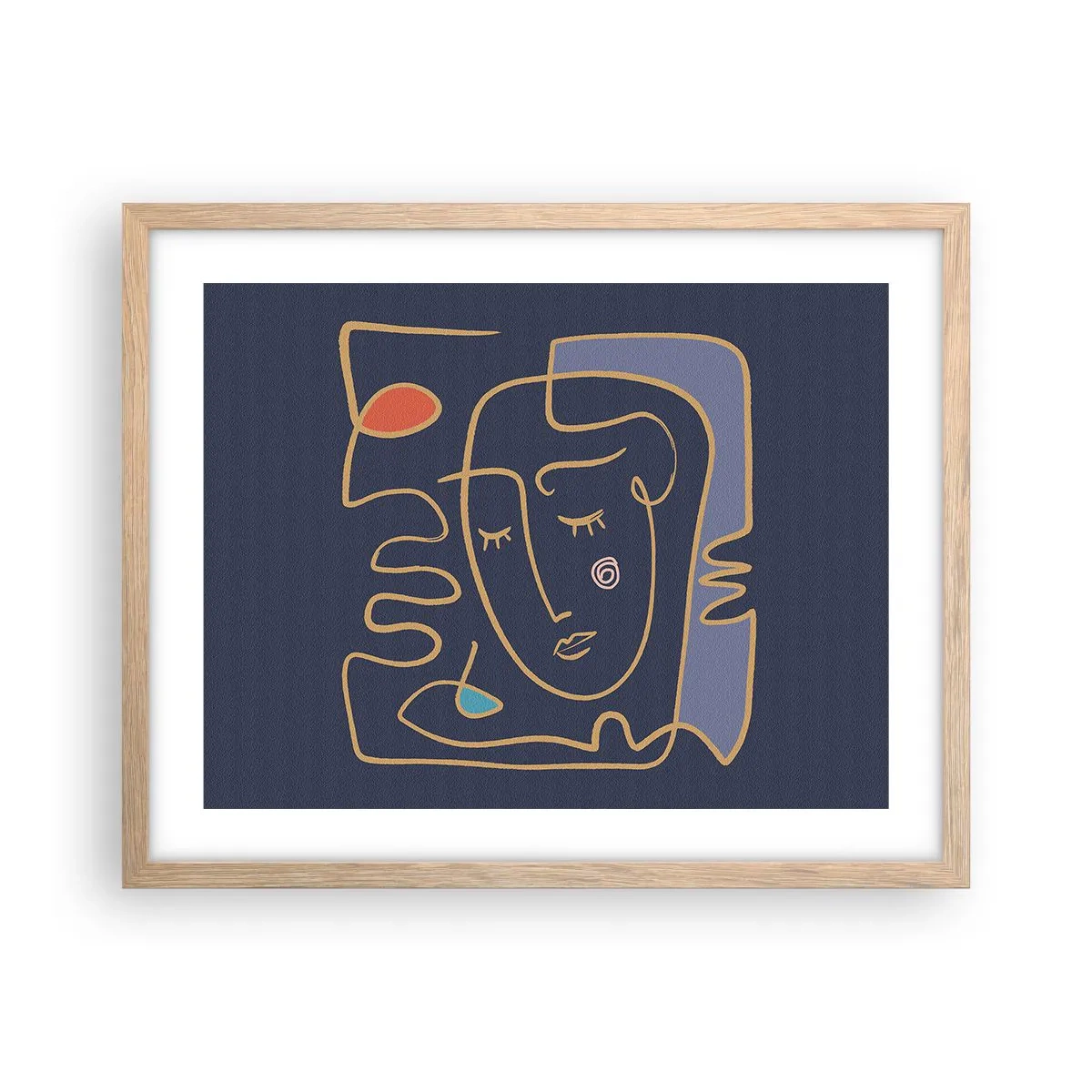 Pôster com moldura de carvalho claro - Nos pensamentos - 50x40 cm