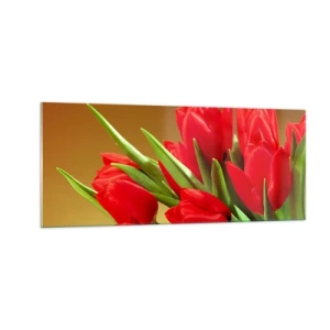 Quadro em vidro - Um ramo de alegria primaveril - 100x40 cm