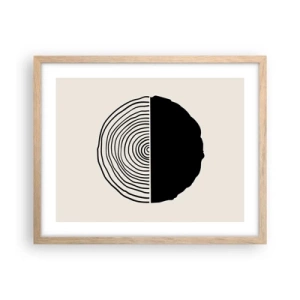 Pôster com moldura de carvalho claro - Meio a meio - 50x40 cm