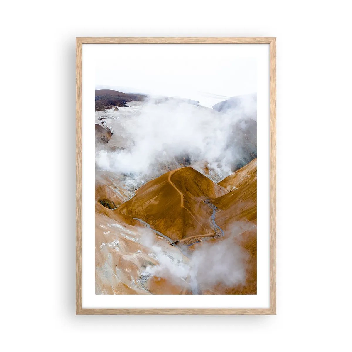 Pôster com moldura de carvalho claro - A beleza crua da Islândia - 50x70 cm