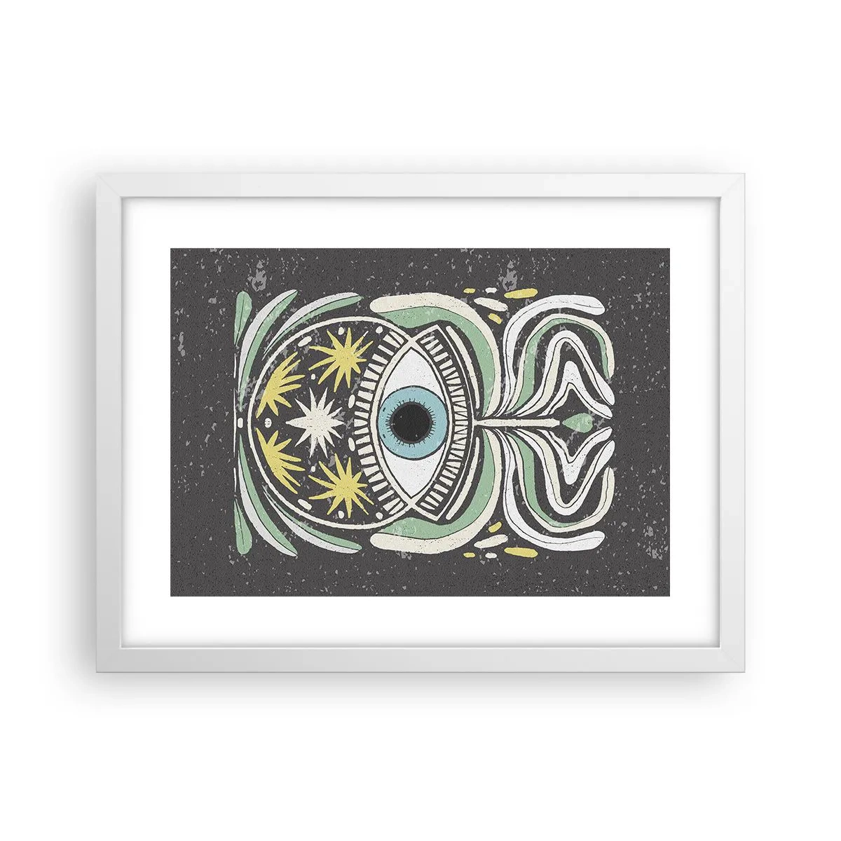 Pôster em moldura branca - Rituais tribais - 40x30 cm
