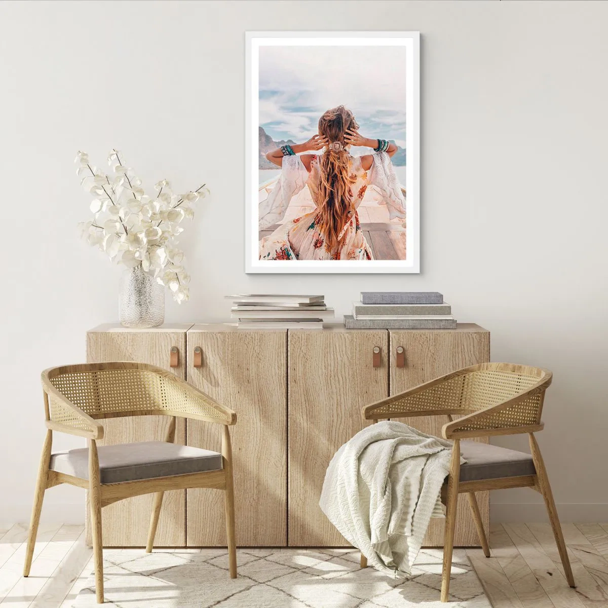 Pôster em moldura branca - A caminho da felicidade - 70x100 cm