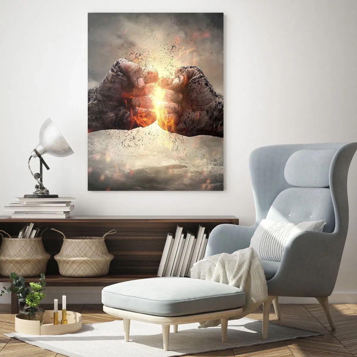 Quadro em vidro - Prepare-se para a luta - 70x100 cm