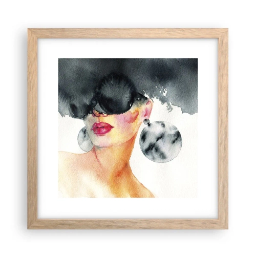 Pôster com moldura de carvalho claro - O segredo da elegância - 30x30 cm