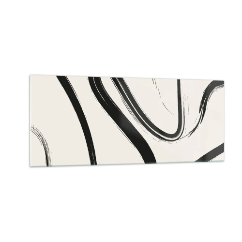 Quadro em vidro - Capricho preto e branco - 100x40 cm