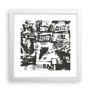 Pôster em moldura branca - Ordem ou caos? - 30x30 cm