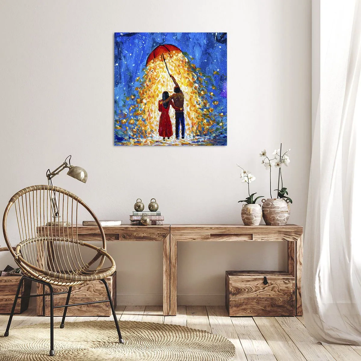 Quadro em tela - A magia de uma noite chuvosa? - 30x30 cm