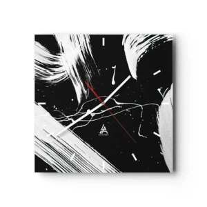 Relógio de parede - Relógio em vidro - Quebrar a escuridão - 30x30 cm