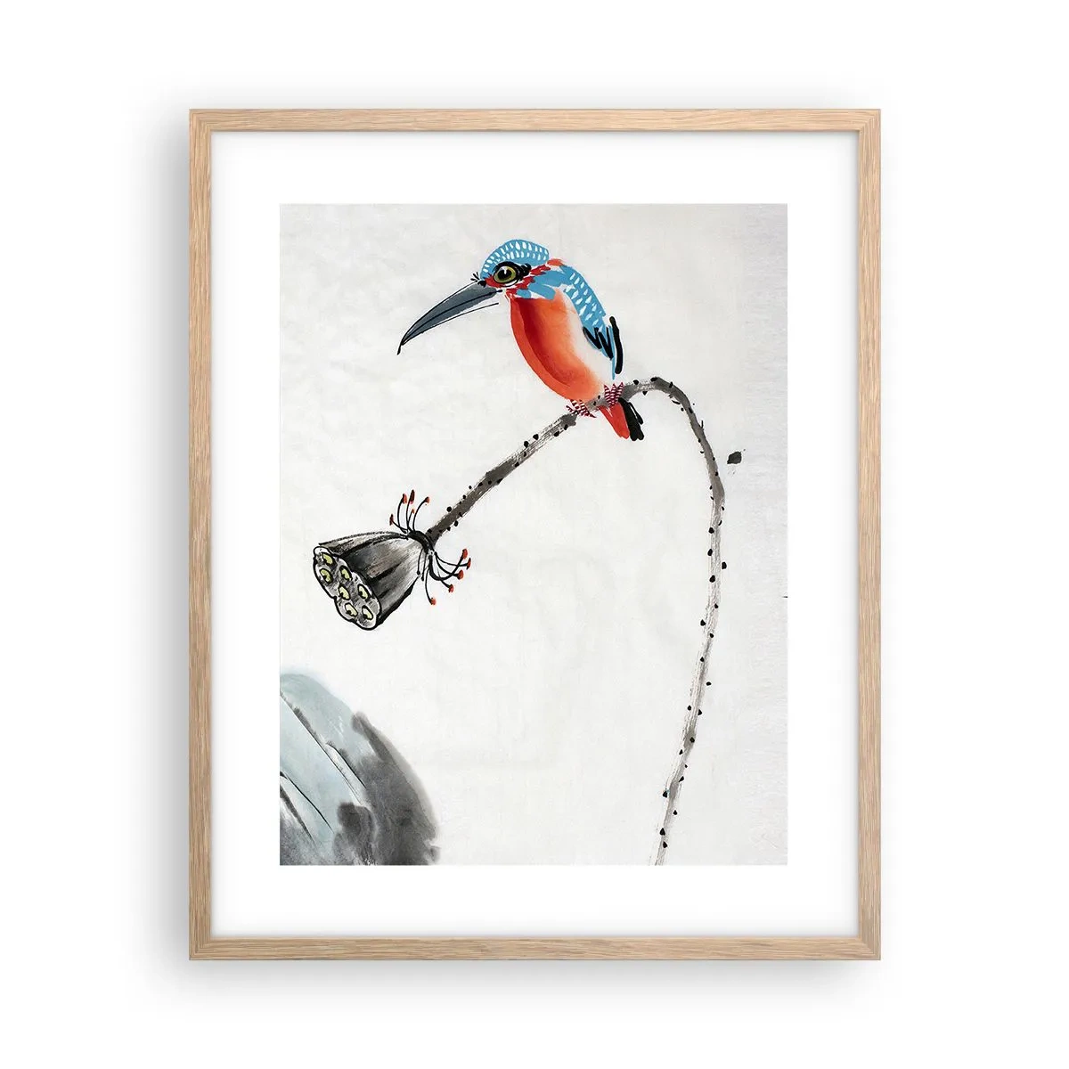 Pôster com moldura de carvalho claro - A vida do prado - 40x50 cm