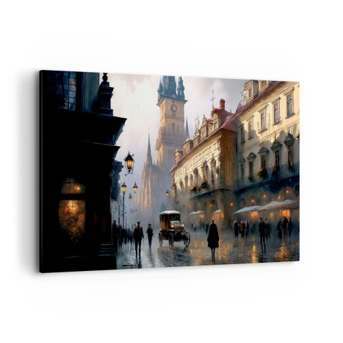 Quadro em tela - O encanto de uma noite em Praga - 120x80 cm