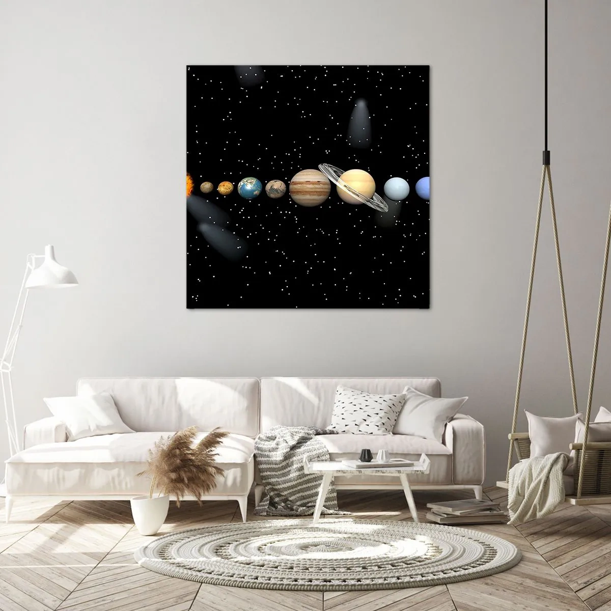 Quadro em tela - E os planetas estão a enlouquecer... - 70x70 cm