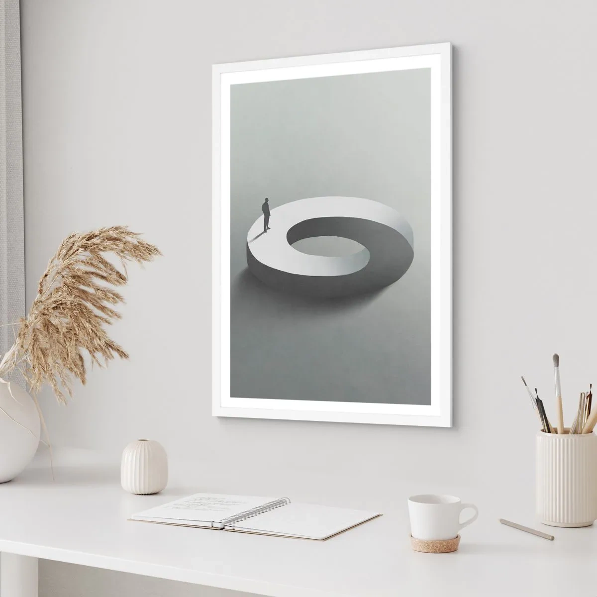 Pôster em moldura branca - Seja inteligente - 40x50 cm