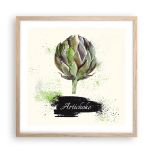 Pôster com moldura de carvalho claro - Viva os vegetais! - 50x50 cm