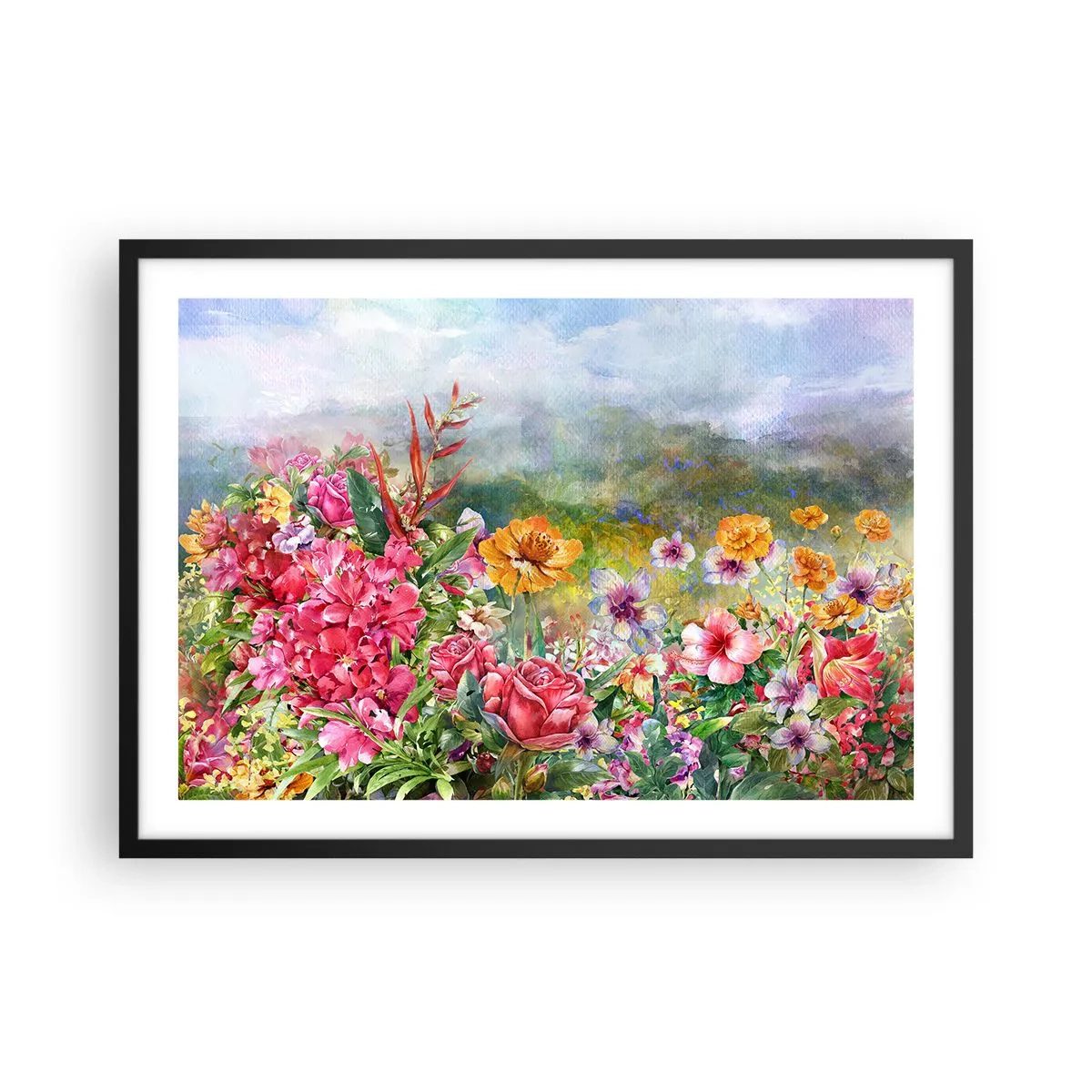 Pôster com moldura preta - O jardim que enlouqueceu - 70x50 cm