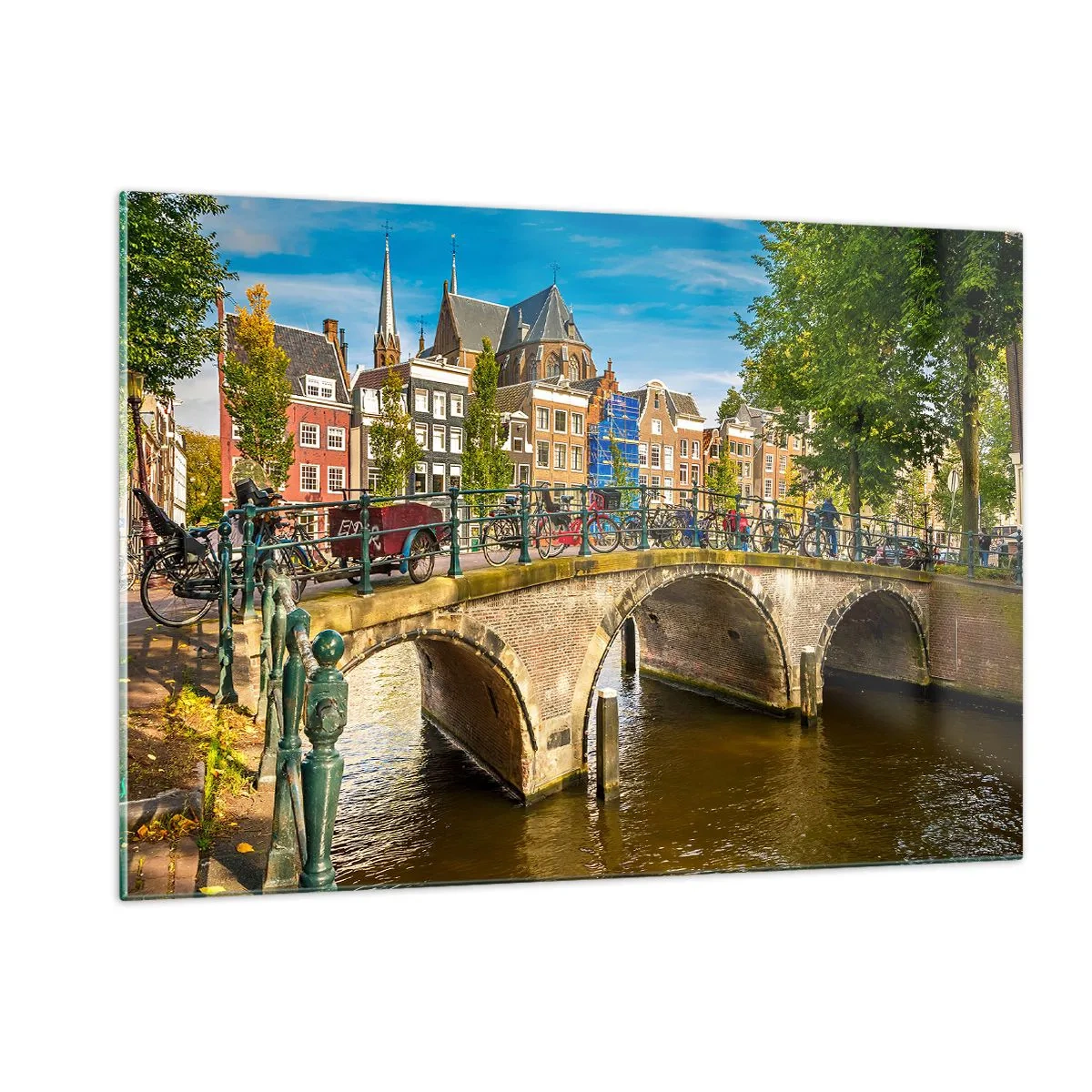 Quadro em vidro - Primavera junto ao canal - 120x80 cm