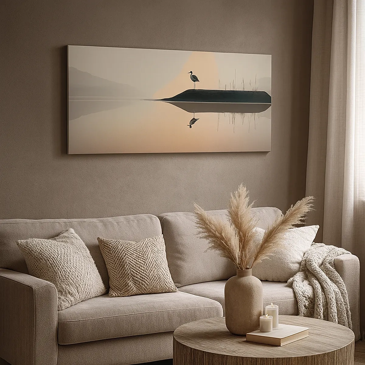 Quadro em tela - Senhor no lago - 30x30 cm