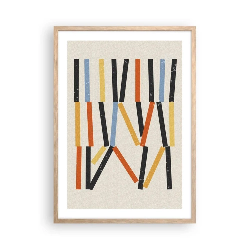 Pôster com moldura de carvalho claro - Composição ao nível - 50x70 cm
