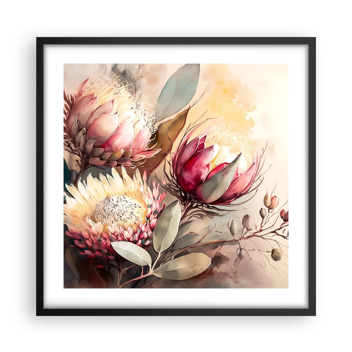 Pôster com moldura preta - De perfil e de frente - 50x50 cm