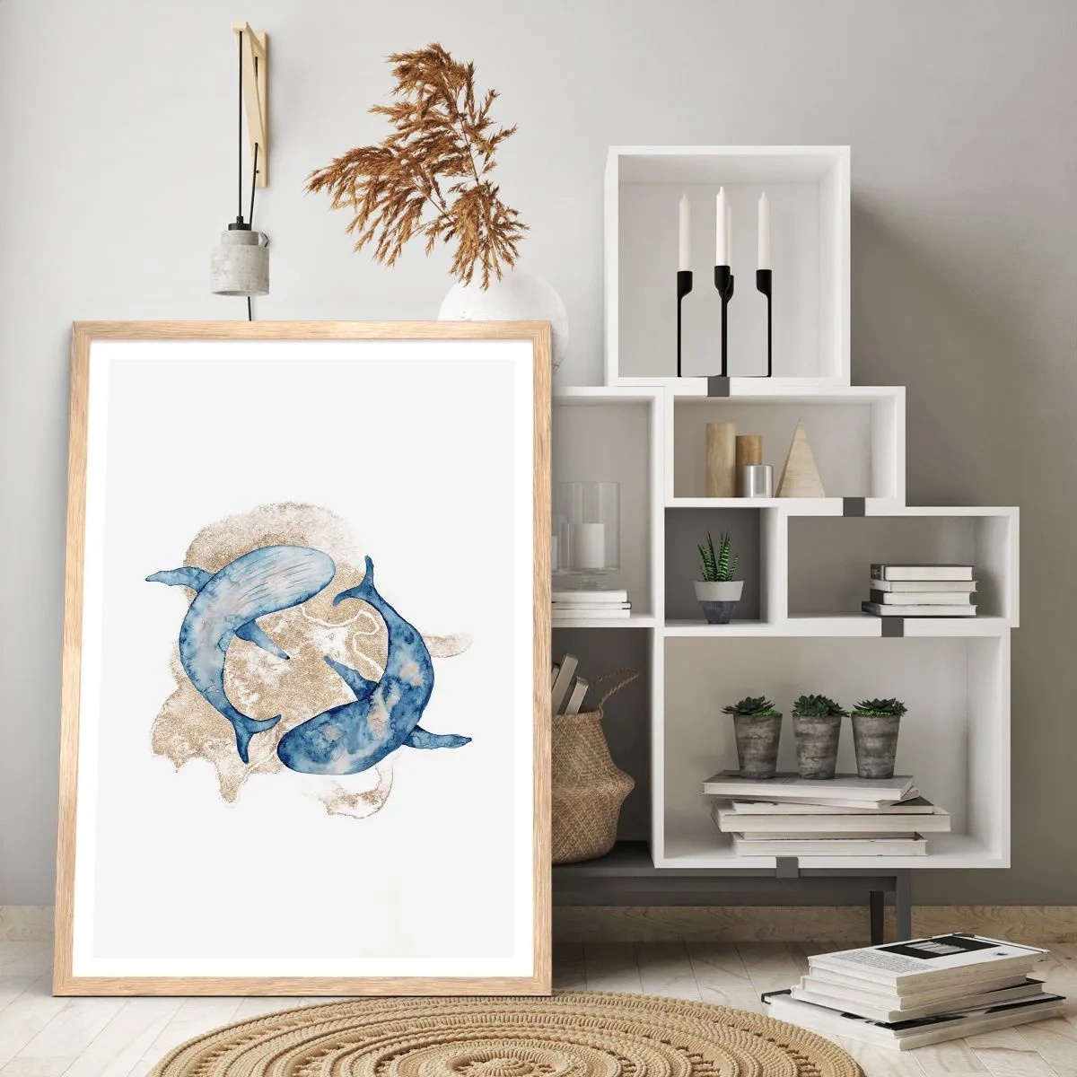 Pôster com moldura de carvalho claro - Amizade ou amor? - 70x100 cm