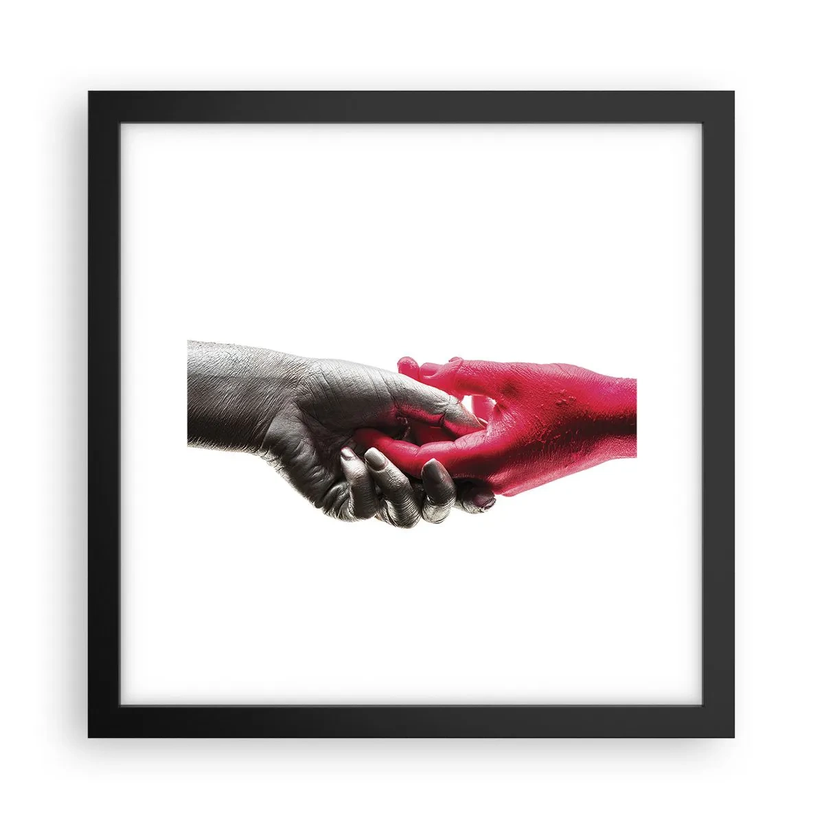 Pôster com moldura preta - Juntos, mas diferentes - 30x30 cm