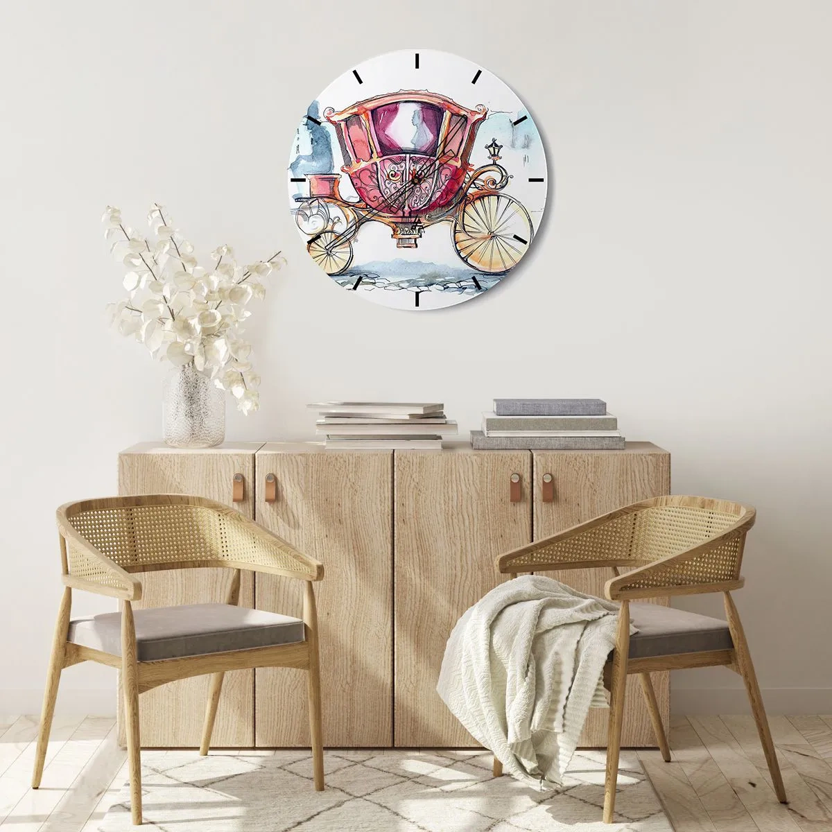 Relógio de parede - Relógio em vidro - Para um casamento ou para um baile? - 40x40 cm