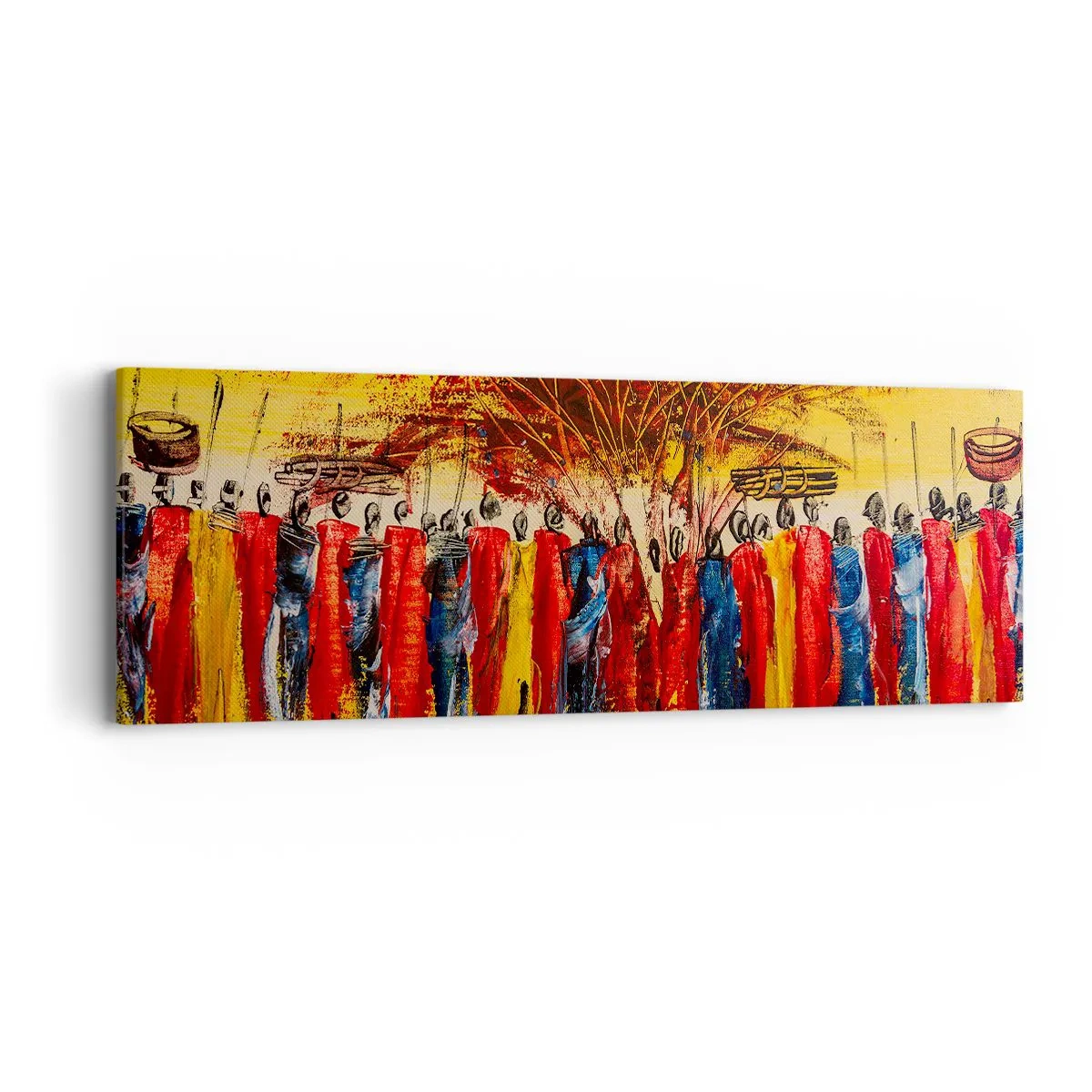 Quadro em tela - Lá, lá, lá vão eles - 90x30 cm