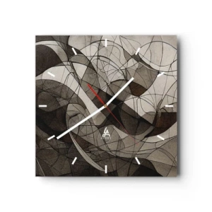 Relógio de parede - Relógio em vidro - Circulação das cores da terra - 30x30 cm