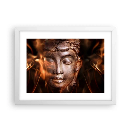 Pôster em moldura branca - Só existe o aqui e agora - 40x30 cm