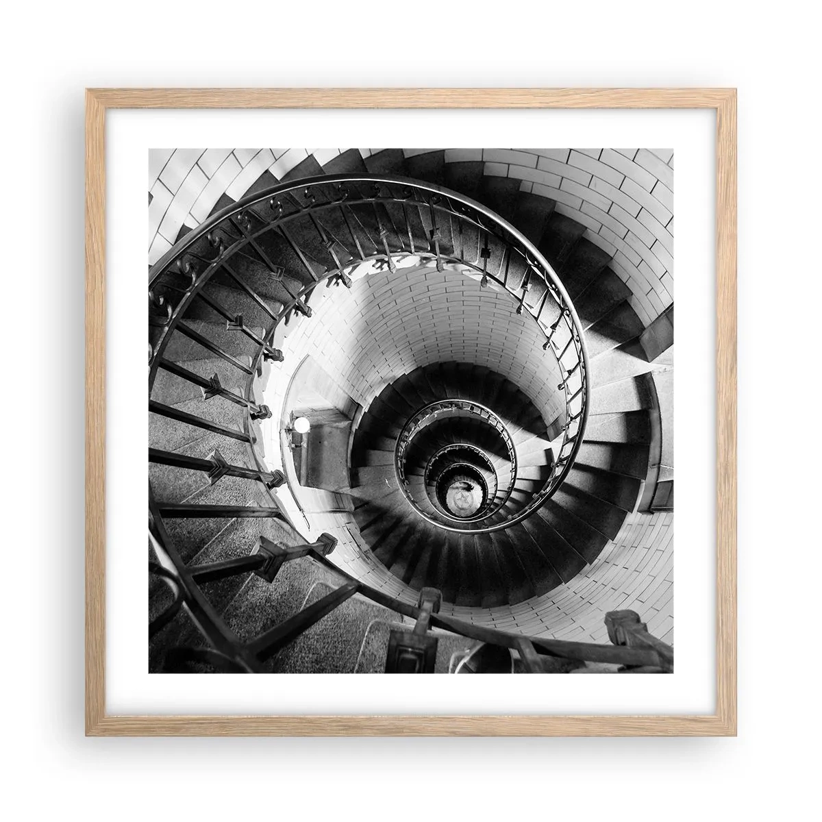 Pôster com moldura de carvalho claro - Cada vez mais alto - 50x50 cm