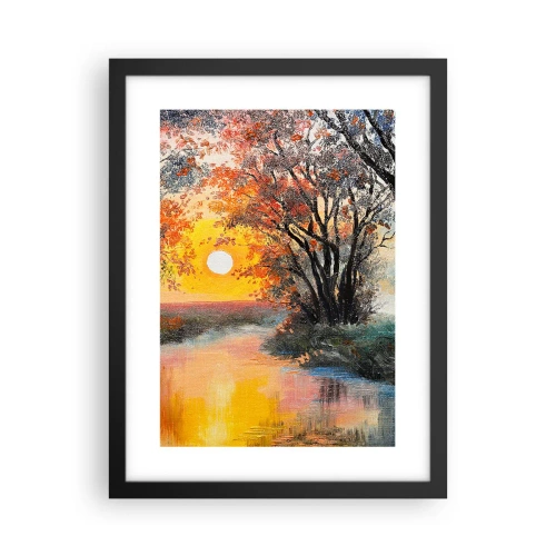 Pôster com moldura preta - Vibrações de outono - 30x40 cm
