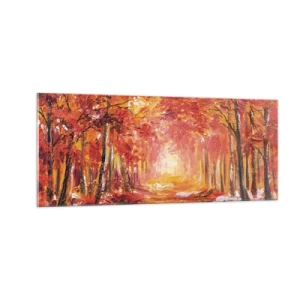 Quadro em vidro - Floresta de cobre - 100x40 cm