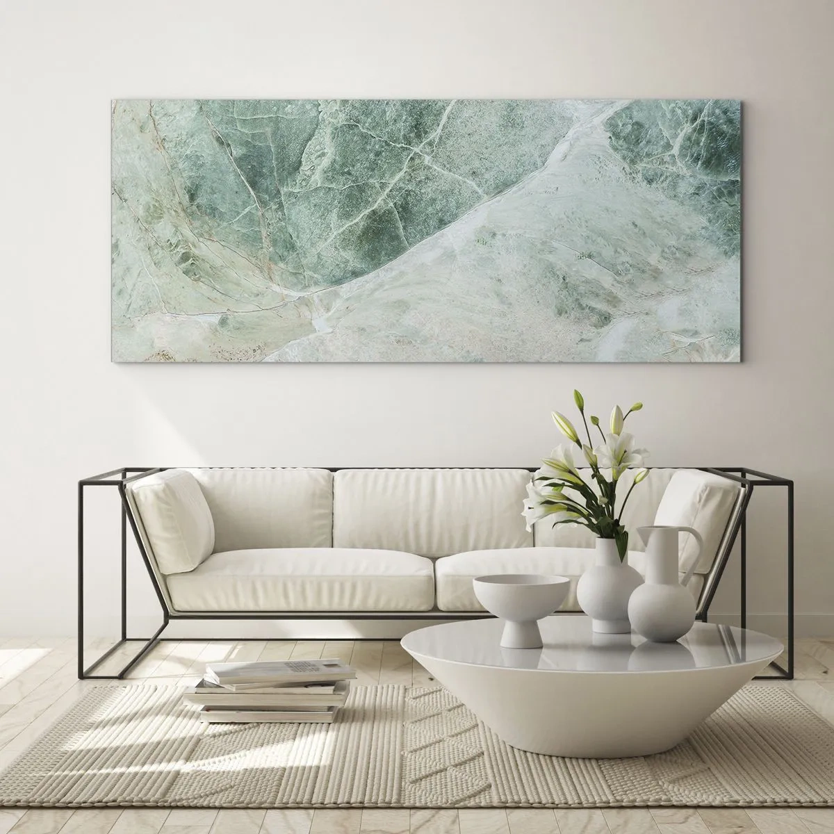 Quadro em vidro - A nobre frieza da pedra - 100x40 cm