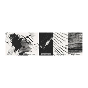 Amostra de papel de parede autocolante Deluxe Sticker - Abstração – expressão do preto - Pedaço, Moderno, Preto e branco - 100x30 cm