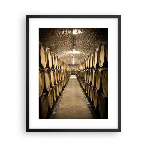 Pôster com moldura preta - Em um porão de tijolos - 40x50 cm