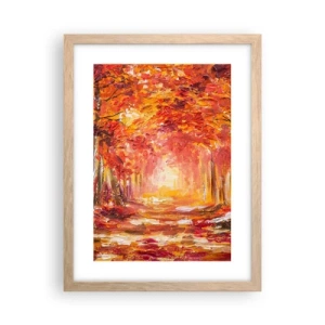Pôster com moldura de carvalho claro - Floresta de cobre - 30x40 cm