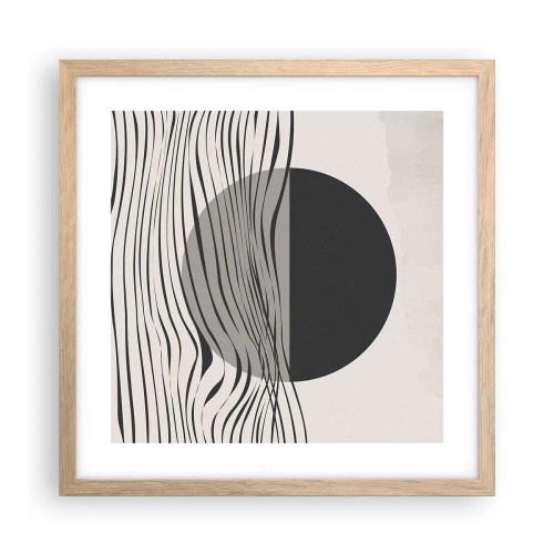 Pôster com moldura de carvalho claro - Composição da metade - 40x40 cm